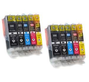 Canon PGI-550XL / CLI-551XL voordeelset 10 stuks met chip (huismerk) CC-CLI9b-VP10c 